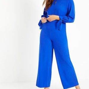 NWT Eloquii Wide Leg Jumpsuit with Ties at sleeves